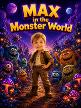 Movie poster for 'Max in the Monster World' with a young boy and monsters in a fantasy landscape.