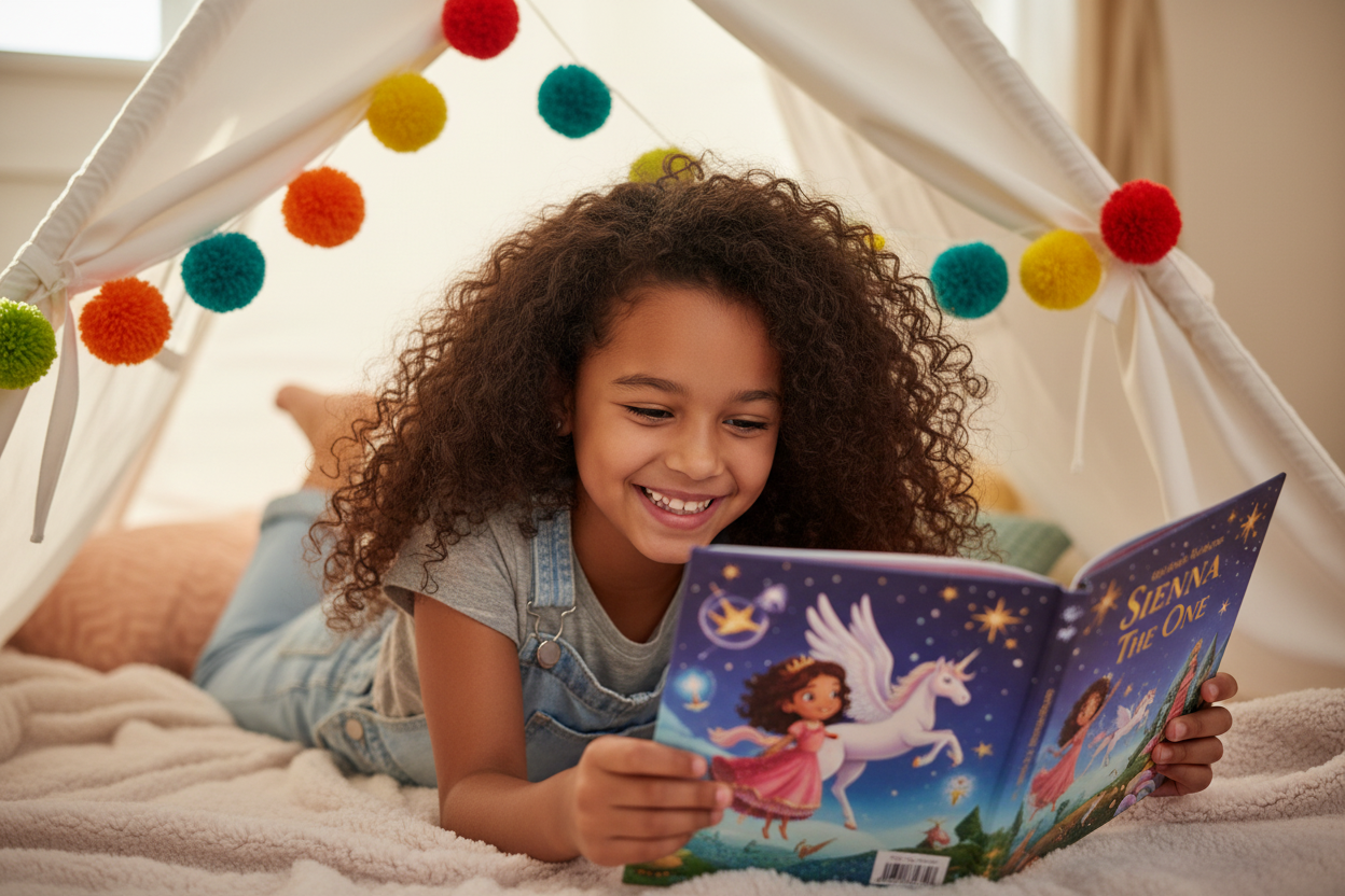 Child reading storybook